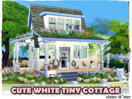 CUTE WHITE TINY COTTAGE by sims it’me at TSR