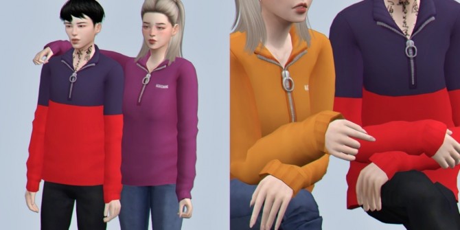 Sims 4 Ring zip sweater at Casteru