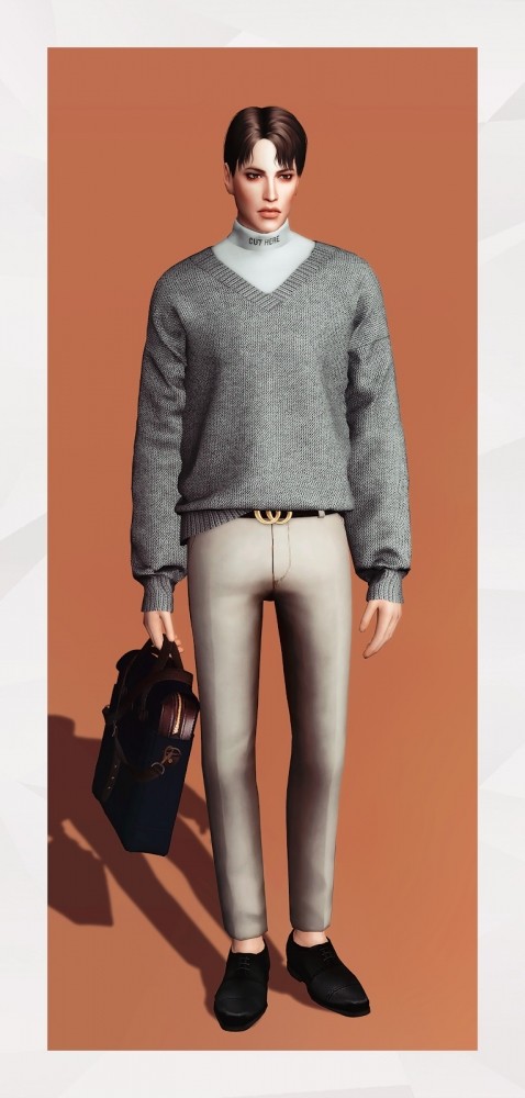 Sims 4 V Neck Sweater With Turtleneck at Gorilla