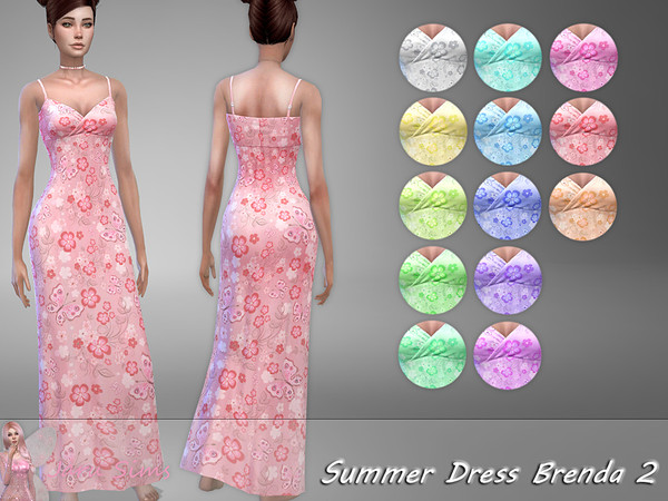 Sims 4 Summer Dress Brenda 2 by Jaru Sims at TSR