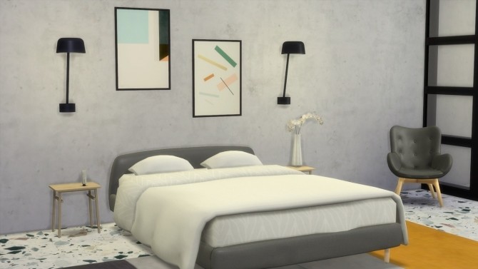 Sims 4 JONAH EURO BED at Meinkatz Creations