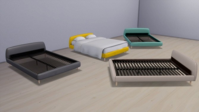 Sims 4 JONAH EURO BED at Meinkatz Creations