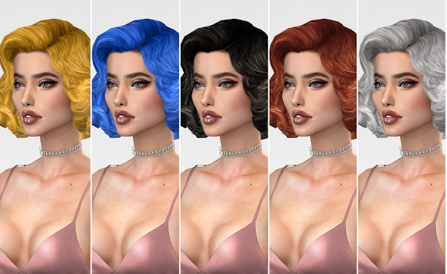 Sims 4 RUCHELLSIMS SIMPLICIATY MARILYN HAIR RETEXTURE at REDHEADSIMS