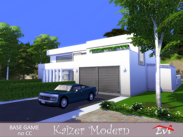 Sims 4 Kaizer modern house by evi at TSR