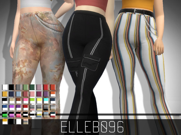 Sims 4 High Waisted Flared Pants by Elleb096 at TSR