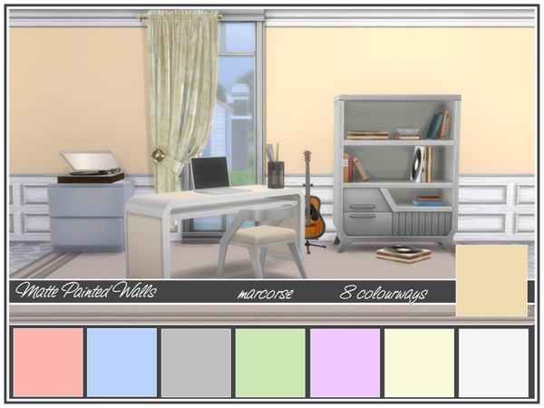 Sims 4 Matte Painted Walls by marcorse at TSR