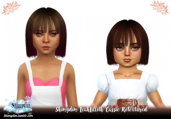 Sims 4 LeahLillith Cassie Hair Retexture + Ombre + Child & Toddler Naturals + Unnaturals at Shimydim Sims