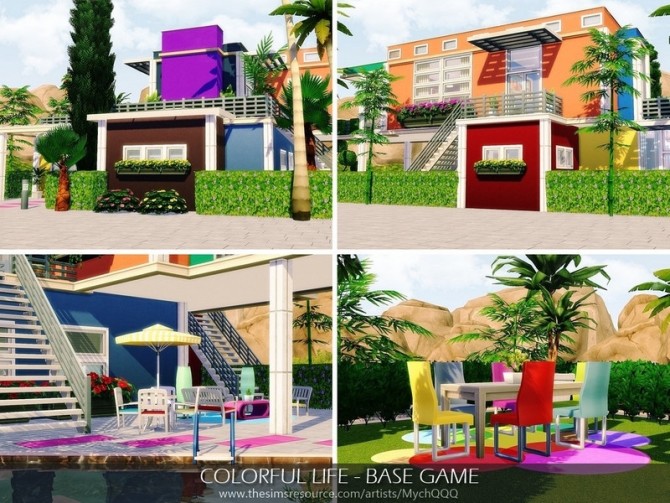 Sims 4 Colorful Life House by MychQQQ at TSR