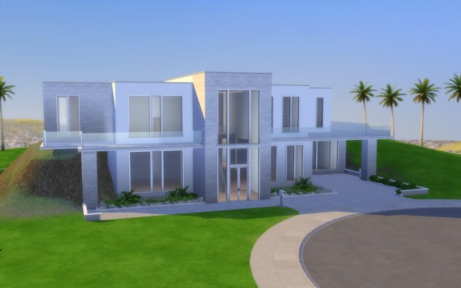 Sims 4 Modern Build Open Space Mansion by govier at Mod The Sims