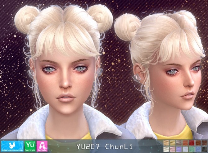 Sims 4 YU207 ChunLi hair (P) at Newsea Sims 4