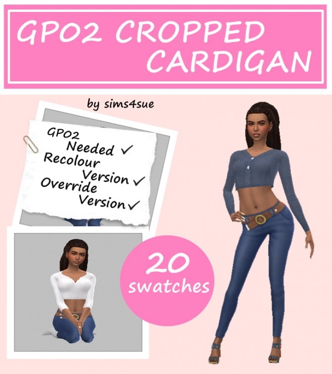 Sims 4 GP02 CROPPED CARDIGAN at Sims4Sue