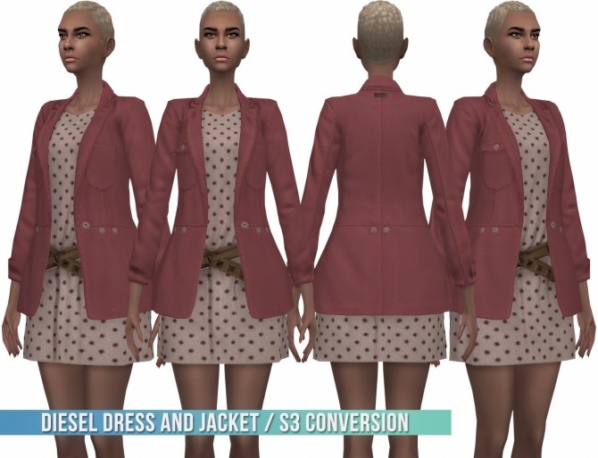 Sims 4 Diesel Dress And Jacket S3 Conversion at Busted Pixels