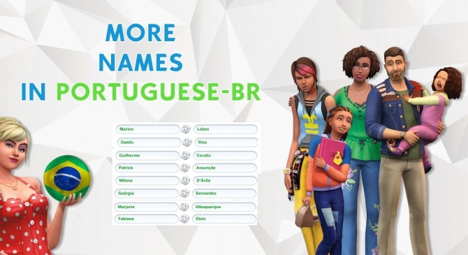 Sims 4 More names in Portuguese BR by thaina at Mod The Sims