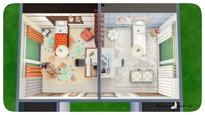 Sims 4 OPPOSITE TWINS BEDROOM at Luna Sims
