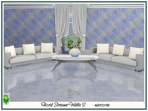 Sims 4 Floral Streamer Walls by marcorse at TSR