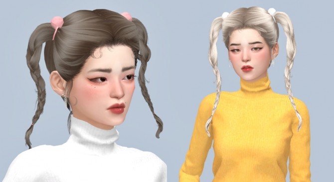 Sims 4 Round it goes hair at Casteru