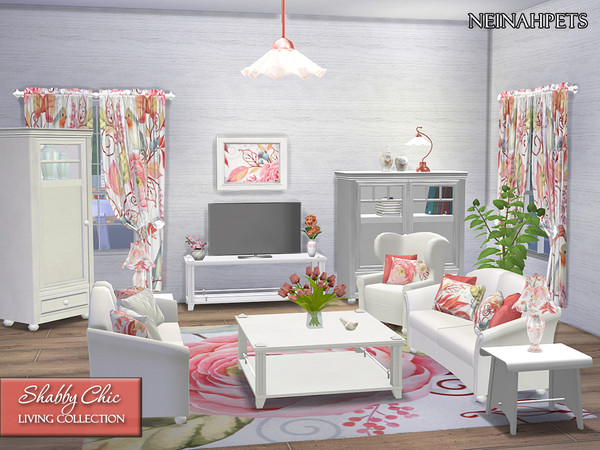 Sims 4 Shabby Chic Living Room Collection by neinahpets at TSR