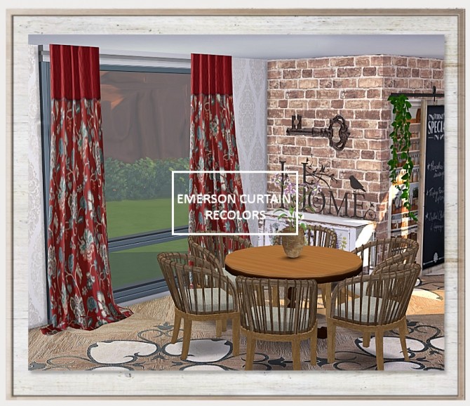Sims 4 Emerson Curtain Recolors 100 Swatches at Simthing New