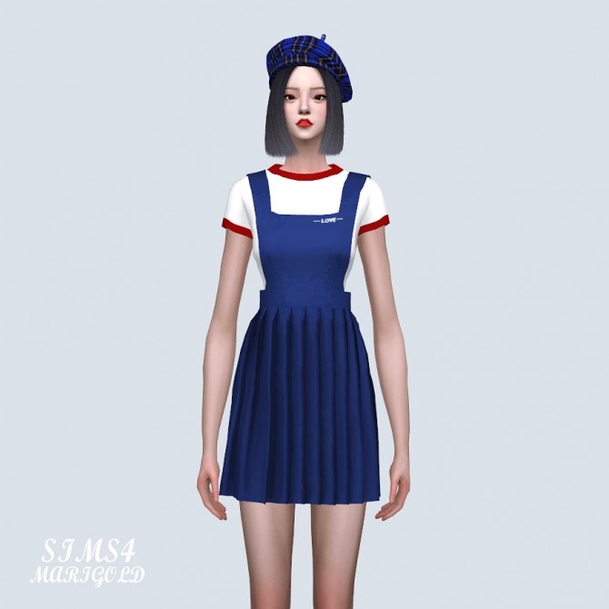 Sims 4 Suspender Pleats Mini Dress (P) at Marigold