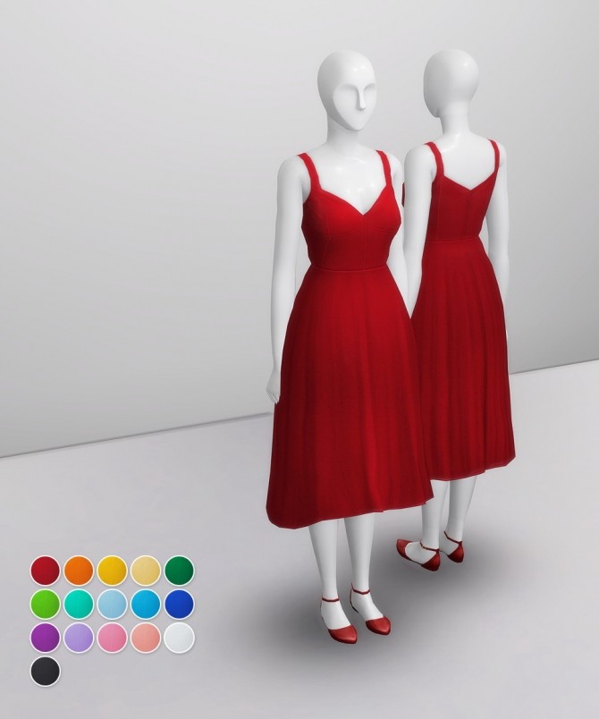 Sims 4 Dress for Audrey 16 colors at Rusty Nail