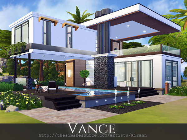 Sims 4 Vance modern house by Rirann at TSR
