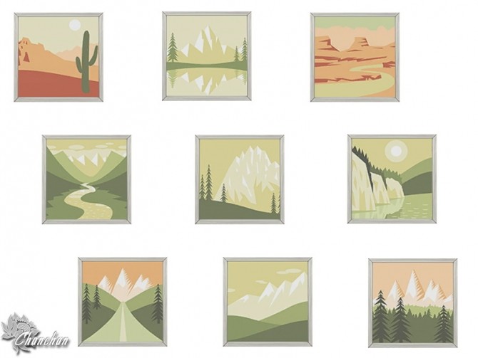 Sims 4 Between Forest and Desert paintings by Chanchan24 at Sims Artists