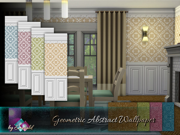 Sims 4 Geometric Abstract Wallpaper by emerald at TSR