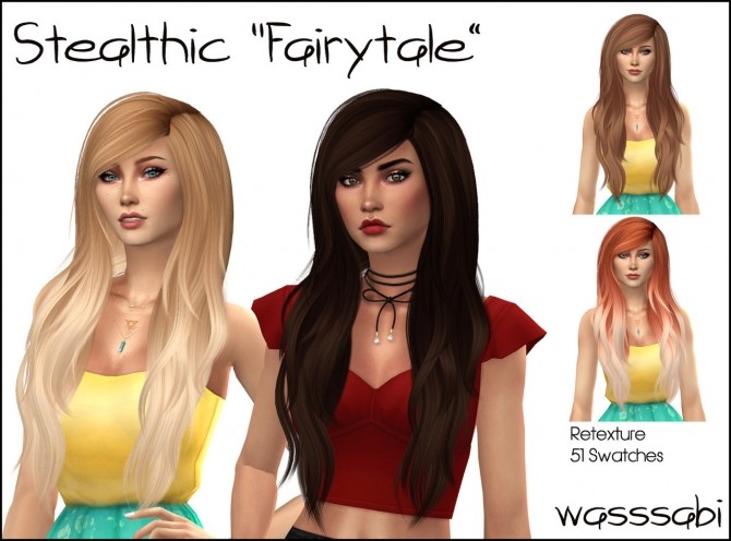 Sims 4 Stealthic Fairytale hair retexture at Wasssabi Sims