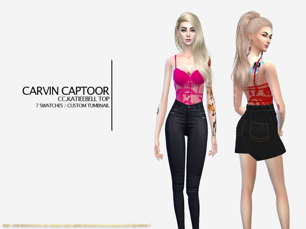 Sims 4 Katieebell top by carvin captoor at TSR