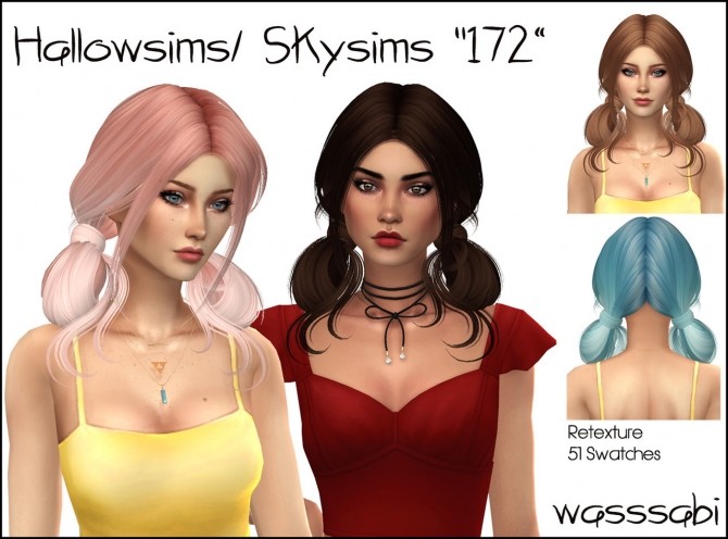 Sims 4 Hallowsims & Skysims 172 hair retexture at Wasssabi Sims