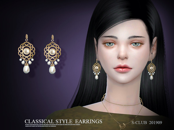 Sims 4 EARRINGS 201909 by S Club LL at TSR