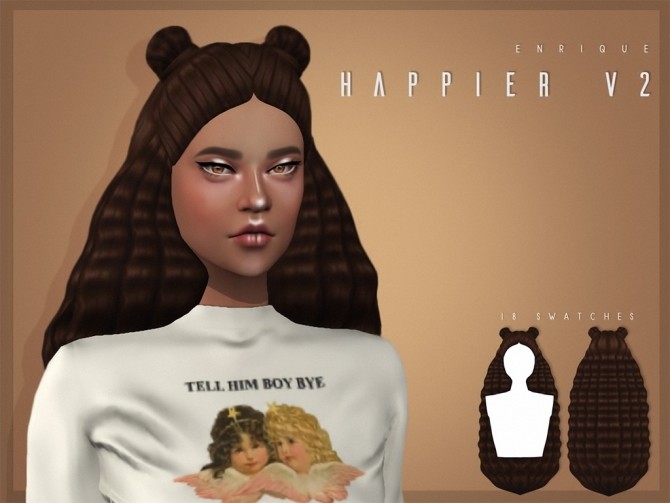 Sims 4 Happier Hairstyle V2 at Enriques4