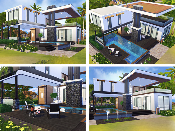 Sims 4 Vance modern house by Rirann at TSR