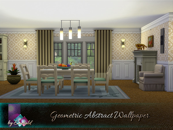 Sims 4 Geometric Abstract Wallpaper by emerald at TSR