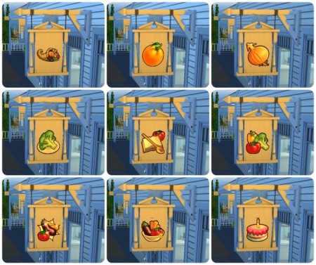 Wall sign and board sign stickers by Victor_tor at Mod The Sims