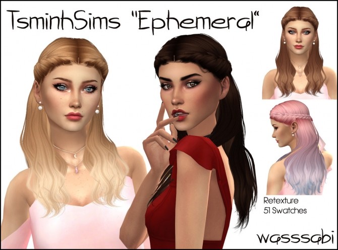 Sims 4 TsminhSims Ephemeral hair retexture at Wasssabi Sims