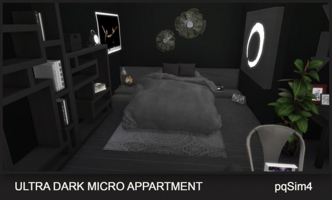 Sims 4 Ultra Dark Micro Apartment at pqSims4