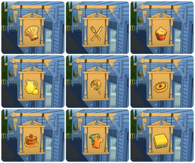 Sims 4 Wall sign and board sign stickers by Victor tor at Mod The Sims