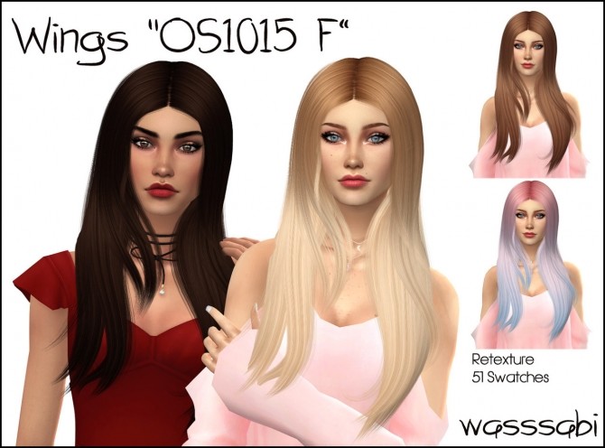 Sims 4 Wingssims OS1015 F hair retexture at Wasssabi Sims