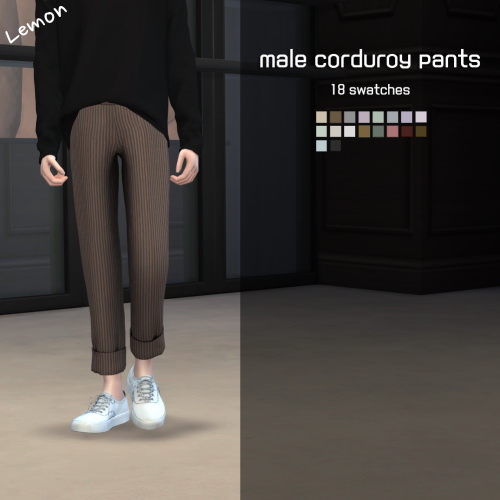 Sims 4 Corduroy pants M at Lemon Sims 4