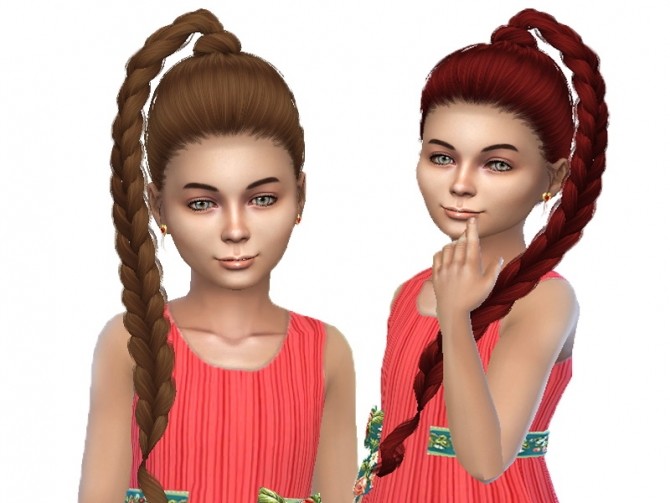 Sims 4 TsminhSims hair 61Kris converted for child at Trudie55