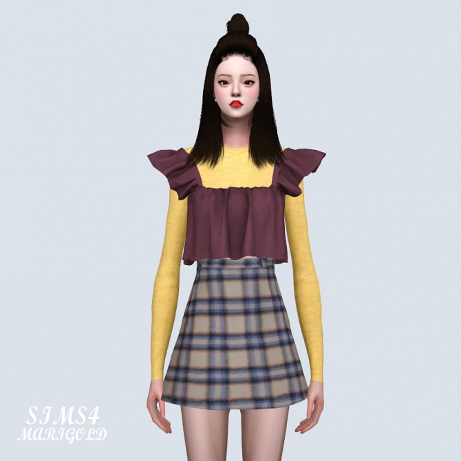 Cute Tiered Crop Top (P) at Marigold » Sims 4 Updates