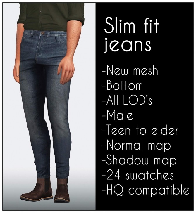 Sims 4 Slim fit jeans at LazyEyelids