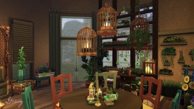 Sims 4 Witches’ Dining Room Using the Pufferhead Stuff at GravySims