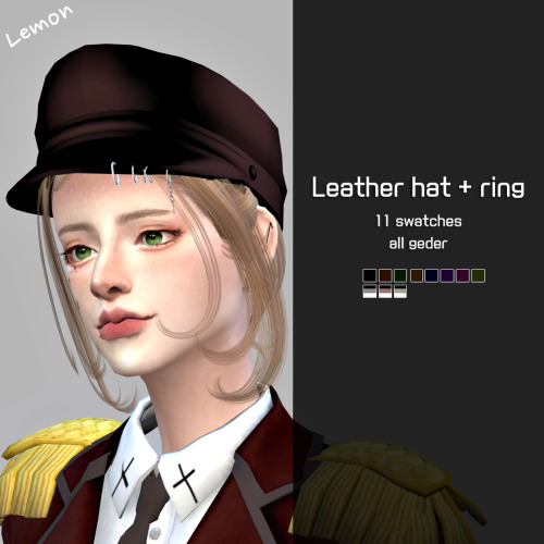 Sims 4 Leather hat + ring at Lemon Sims 4