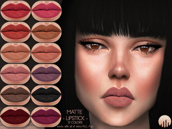 Sims 4 Matte Lipstick BM18 by busra tr at TSR