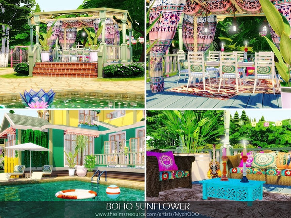 Sims 4 Boho Sunflower by MychQQQ at TSR