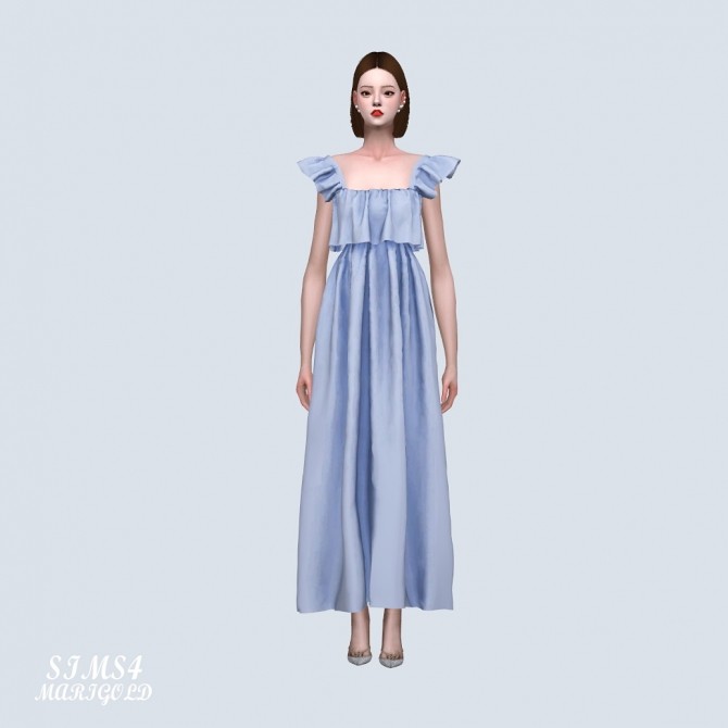 Sims 4 Cute Tiered Long Dress (P) at Marigold