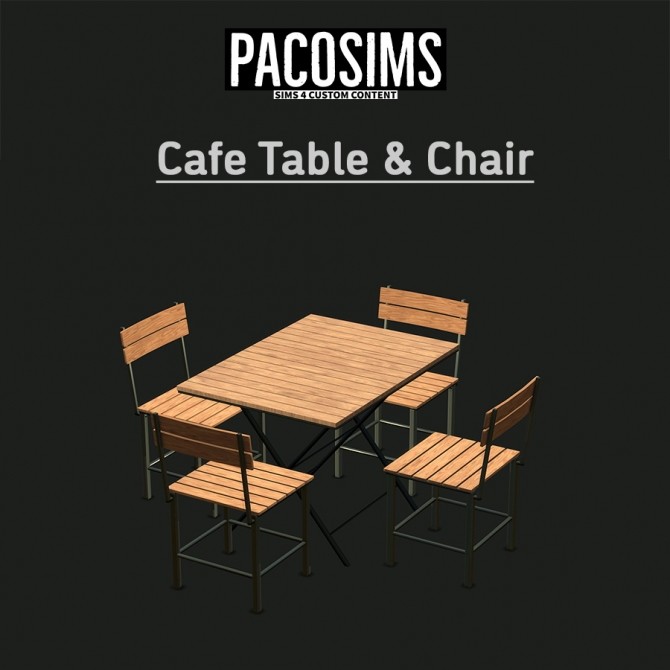 Sims 4 Cafe Table & Chair at Paco Sims