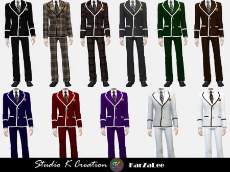 Blazer Tie uniform set M/F at Studio K-Creation » Sims 4 Updates